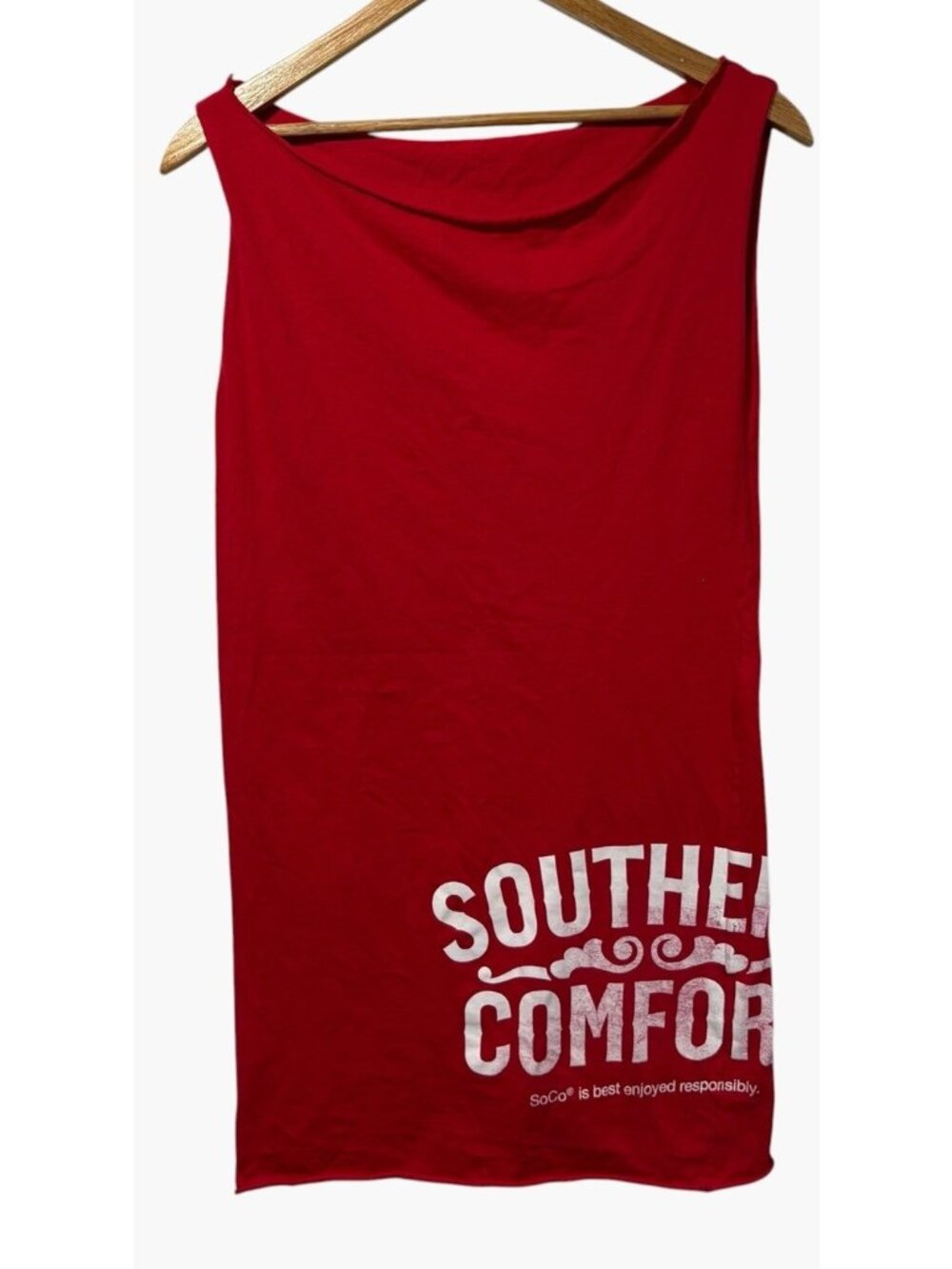 American Apparel Womens Southern Comfort Red T-Shirt Dress Sz S Sleveeless